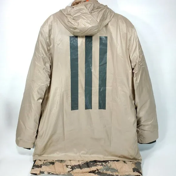 Adidas Tan Adv Laycoat Reversible Khaki Camouflage Men's Size XL EI7398 NWT New - Picture 6 of 10